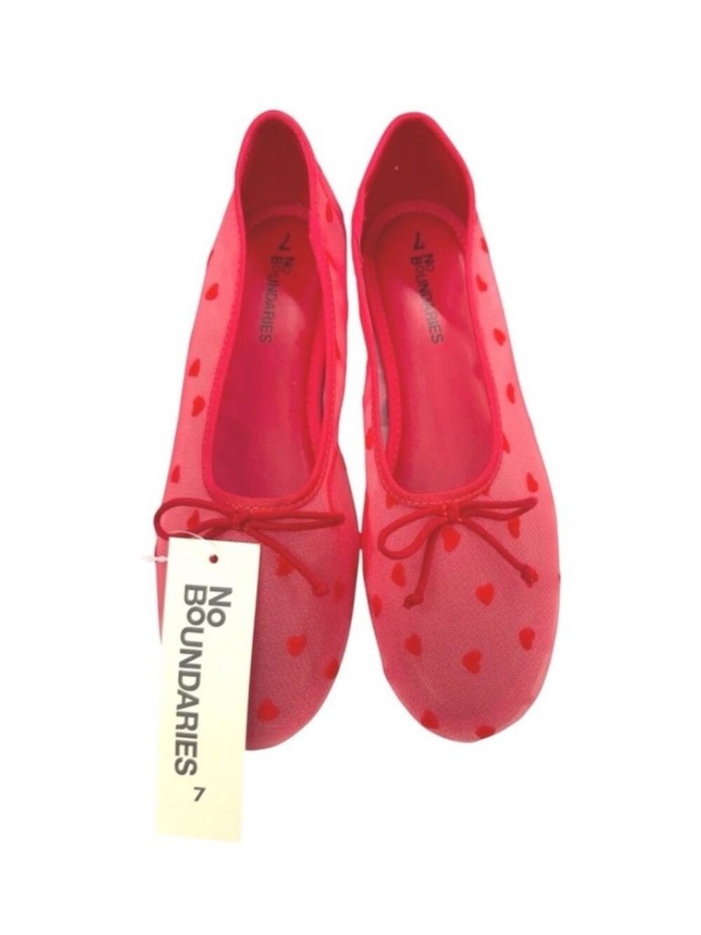 Red Heart Mesh Ballet Flats Women's New NWT - Picture 2 of 5